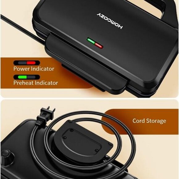 Mini Waffle Maker for Kids, Bake 8 x 1.8 Inch Tiny Waffle Bites, Compact - Picture 6 of 7